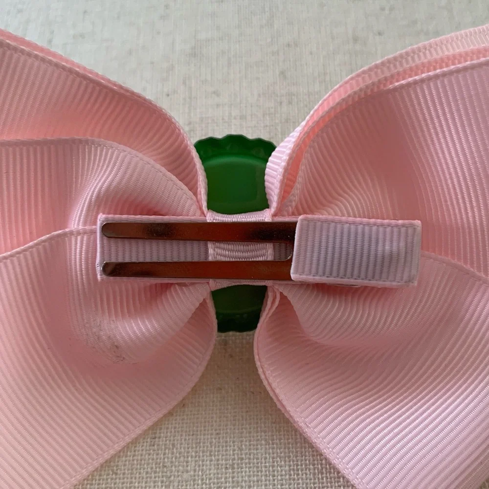 Artisan Hand Crafted Pink Hair Bow Holiday Nutcracker